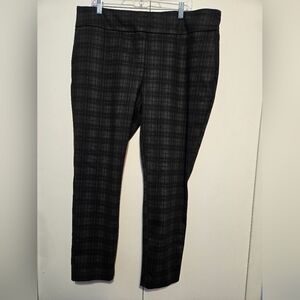 Dalia Pull-On Ponte Black Plaid‎ Ankle Pants
